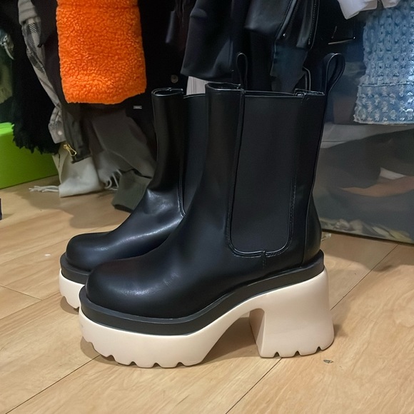 Liliana Shoes - Funky two toned chunky boots